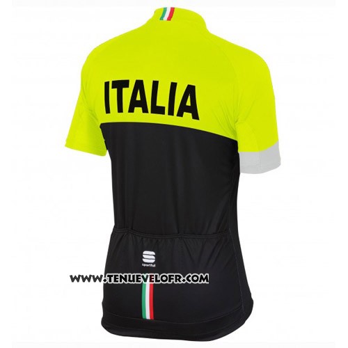 2016 Maillot Ciclismo Italie Noir et Jaune Manches Courtes et Cuissard